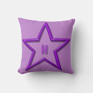 Pillow - Purple Star with Initial