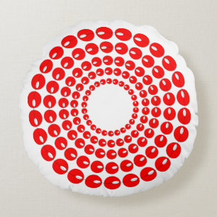 Pillow - Red Beads in Concentric Circles
