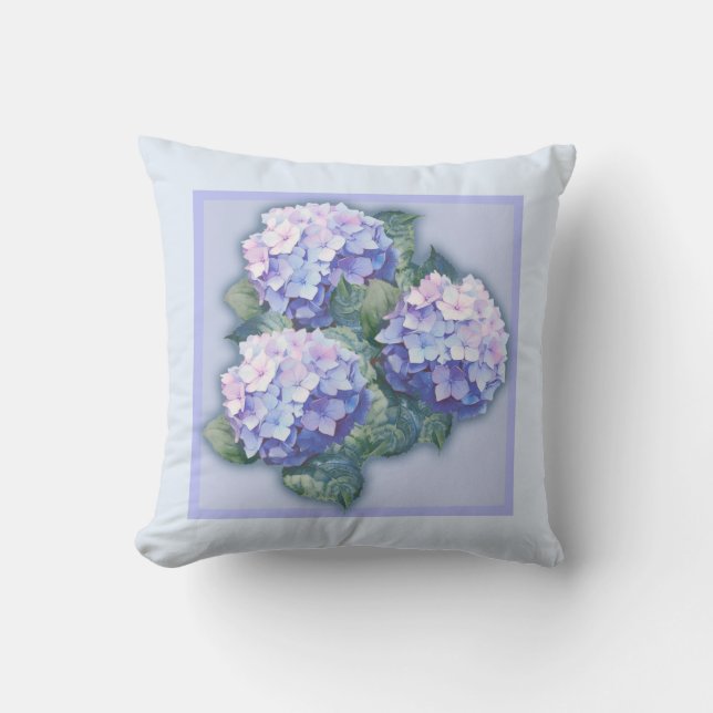 Pillow - romantic floral, flower, hidrangea (Front)