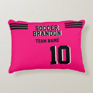 Pillow soccer football personalised fuchia, 