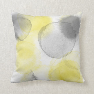 Pillow Square Watercolorr Splash Coll Lemon/Coal