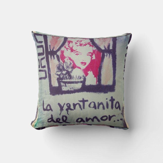 Pillow street art the ventanita of the love (Front)