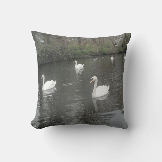 Pillow Swans Swimming (Front)