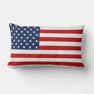 Pillow-Throw Pillow-USA Flag Lumbar Cushion