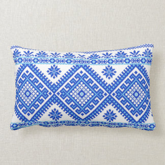 Pillow Ukrainian Cross Stitch Embroidery Blue