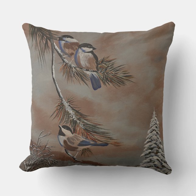 Pillow Winter Birds (Front)