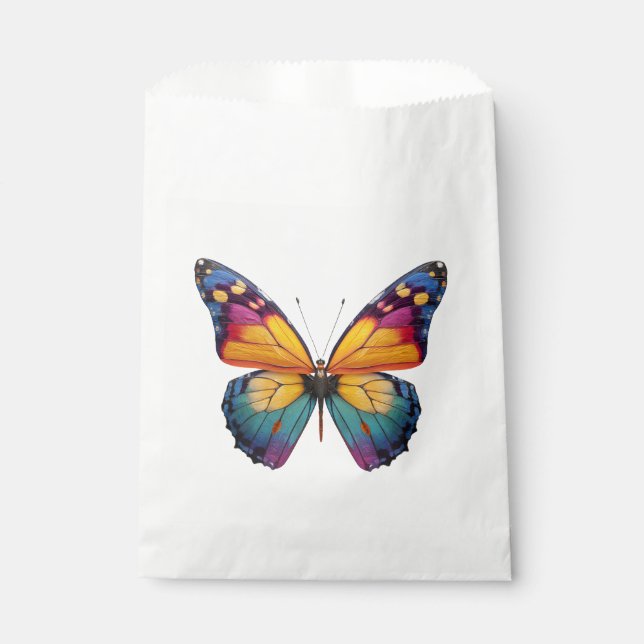 Pillow with a colorful Butterfly design. Favour Bags (Front)