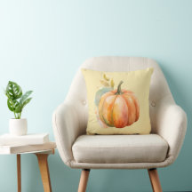 Pillow with an autumn pumpkin print