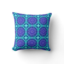 Pillow with blue pattern