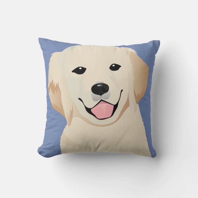 Pillow with golden retriever (Front)