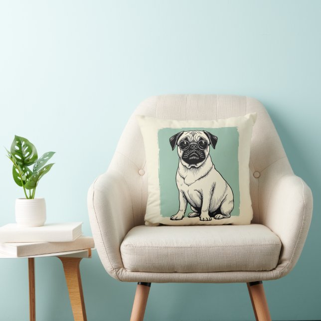 Pillow with pug (Chair)
