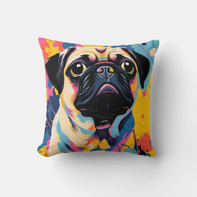 Pillow with pug (Front)