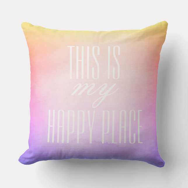 pillow with quote colourful watercolor ombre (Front)