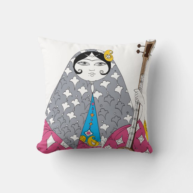 Pillow with Shahrzad Figure by Graphita (Front)