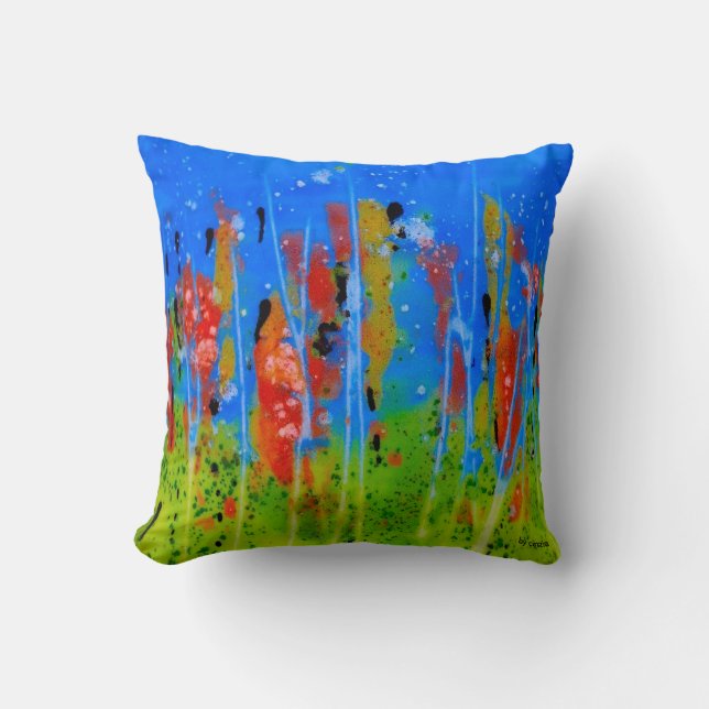Pillow with splashed-colours (Front)
