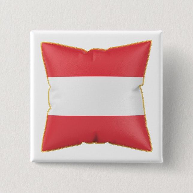 Pillow with the flag of Austria 15 Cm Square Badge (Front)