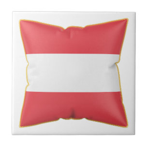 Pillow with the flag of Austria Tile
