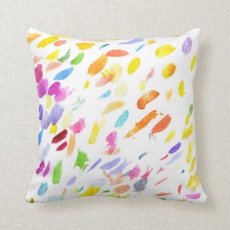 Pillow with watercolor brushstrokes