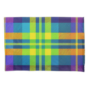 Pillowcase Cute Bright Colourful Green Purple Plai