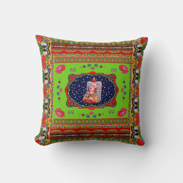Pillowcase Inspired by Truck Art - 2 Throw Pillow (Front)