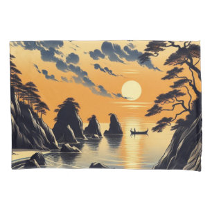 Pillowcase Japanese Ink Beach Sunset Sunrise Coast
