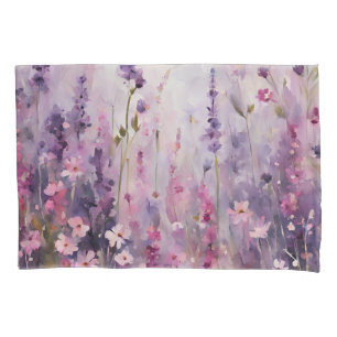 Pillowcase Purple Pink Wild Flowers Floral