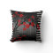 Pillows Asian Black Red Bamboo Blossom