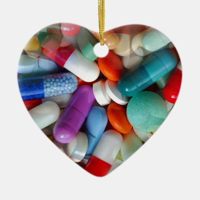 pills drugs ceramic tree decoration (Front)