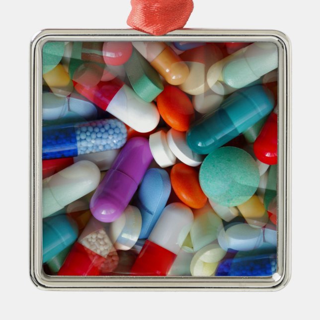 pills drugs metal tree decoration (Front)
