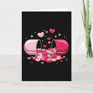 Pills Heart Love Valentine Hearts Medicine Pharmac Card
