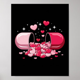 Pills Heart Love Valentine Hearts Medicine Pharmac Poster