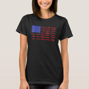 Pilot Aeroplane American Flag Plane T-Shirt