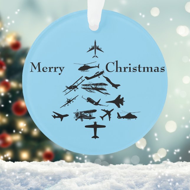Pilot Aeroplane Christmas Tree WW2 Aviation Simple Ornament (Creator Uploaded)