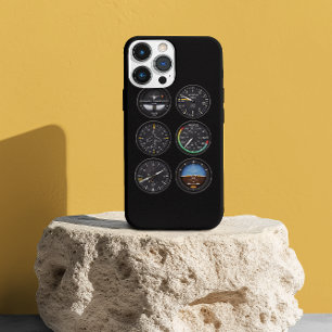 Pilot Aeroplane cockpit dash Instruments Aviation iPhone 14 Case