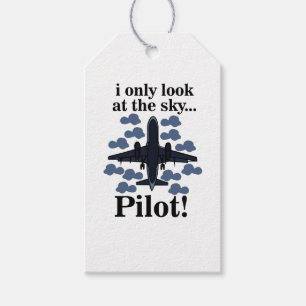 Pilot Aeroplane I Only Look At The Sky Pilot Gift Tags