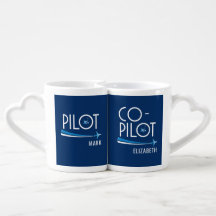 Pilot and Co-Pilot Couple's Personalised Coffee Mu