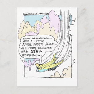 Pilot April Fools Cartoon Funny Gifts & Tees Postcard