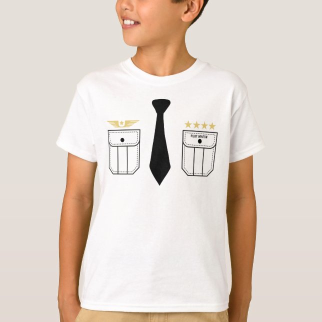 Pilot aviation aeroplane white T-Shirt (Front)