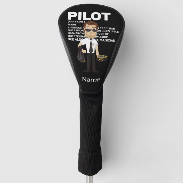Pilot Aviation Industry Golfer at golf ball   Golf Golf Head Cover (Front)