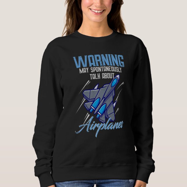 Pilot Aviation Jet Fighter Aeroplane Plane Sweatshirt (Front)