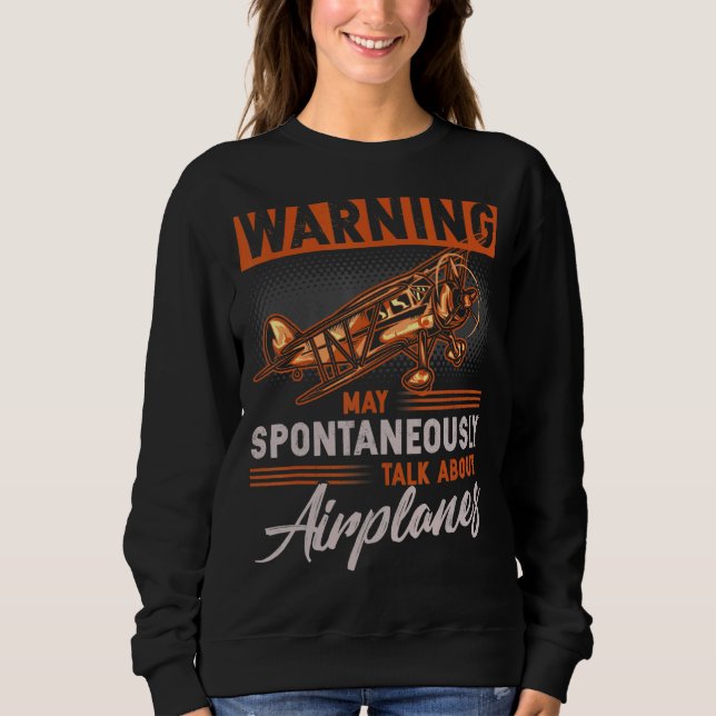 Pilot Aviation Jet Fighter Aeroplane Plane Sweatshirt (Front)