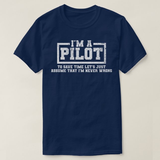 Pilot Aviator Aviation T-Shirt (Design Front)