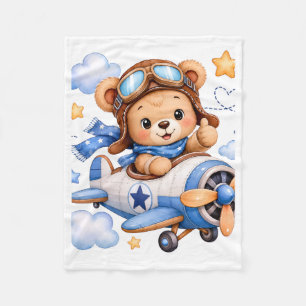 Pilot Bear Aeroplane Blanket