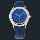 Pilot Blue Watch<br><div class="desc">You'll love this fashionable watch with light midnight blue face,  white hands and numbers,  and blue band.</div>