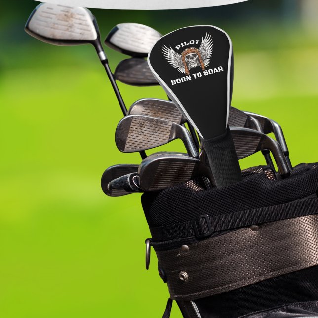 Pilot Born to Soar Skeleton Wings Aviation Dad Golf Head Cover (Creator Uploaded)