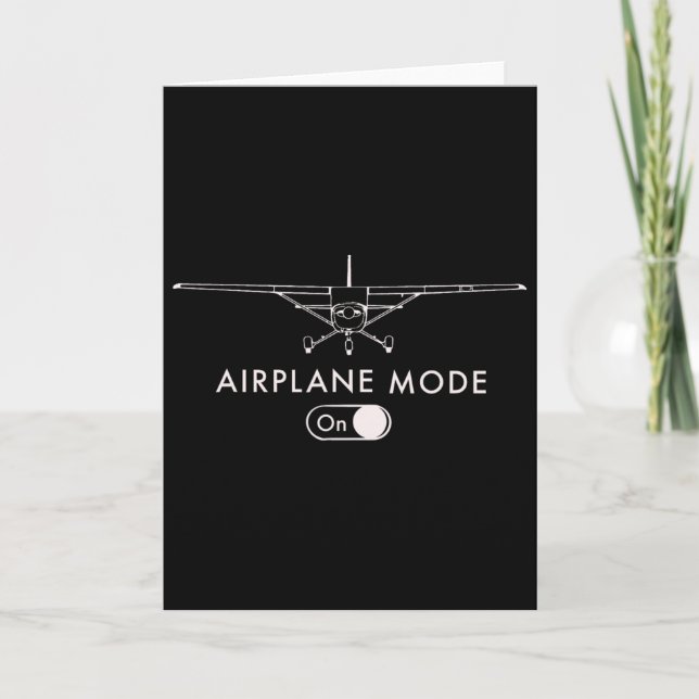 Pilot C172 Flying Gift Airplane Mode Short Sleeve  Card (Front)