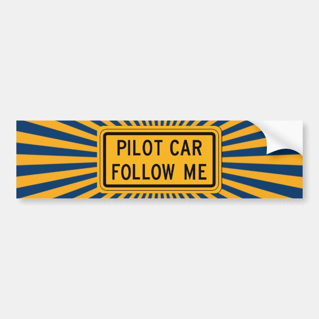 Pilot Car Follow Me Bumper Sticker (Front)