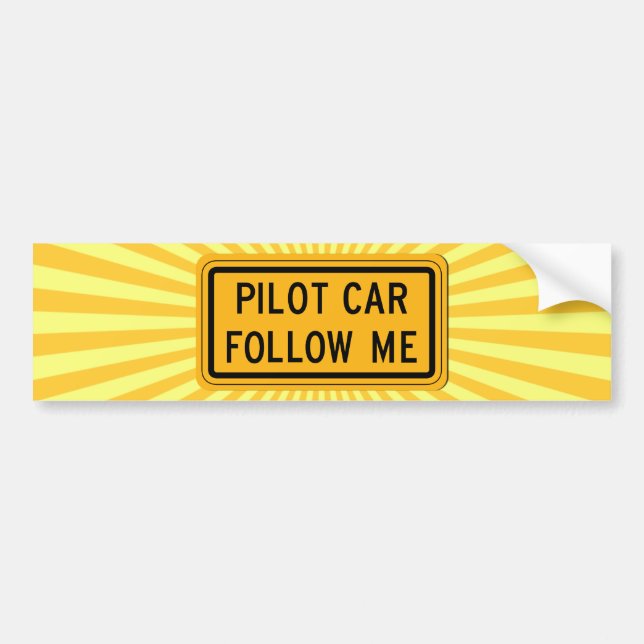 Pilot Car Follow Me Bumper Sticker (Front)