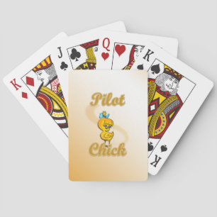 Pilot Chick Playing Cards