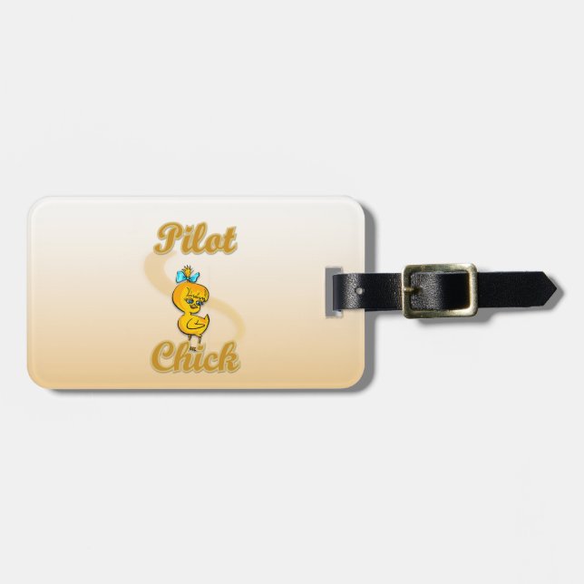 Pilot Chick.png Luggage Tag (Front Horizontal)